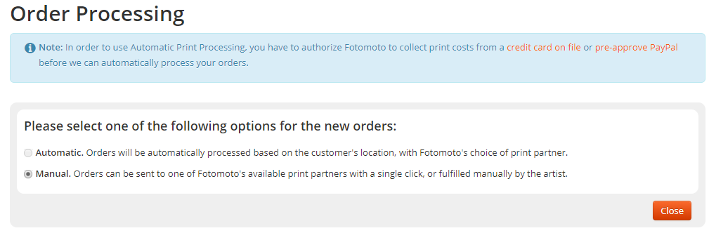 Order processing